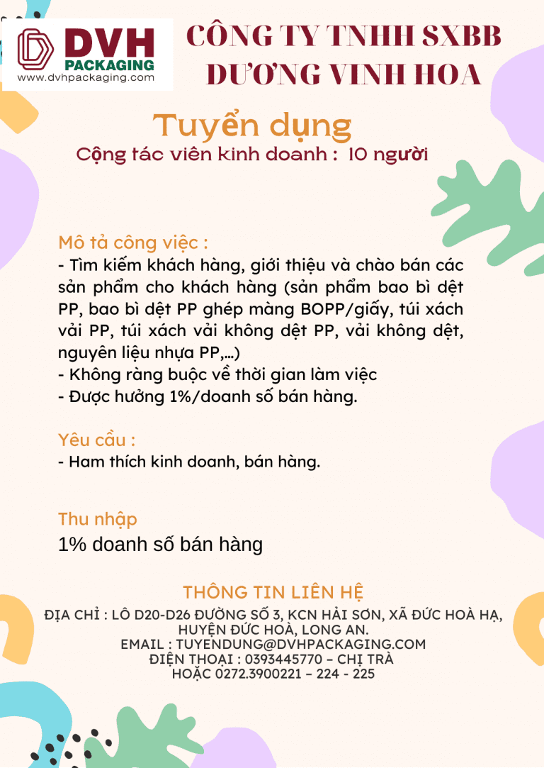 tuyen dung cong tac vien kinh doanh